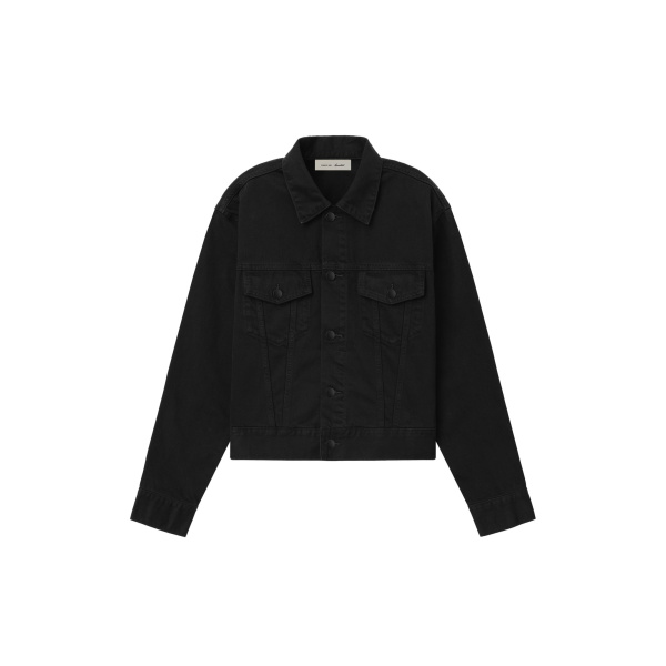Fear of God Essentials Classic Denim Jacket in Overdyed Black | Coveti