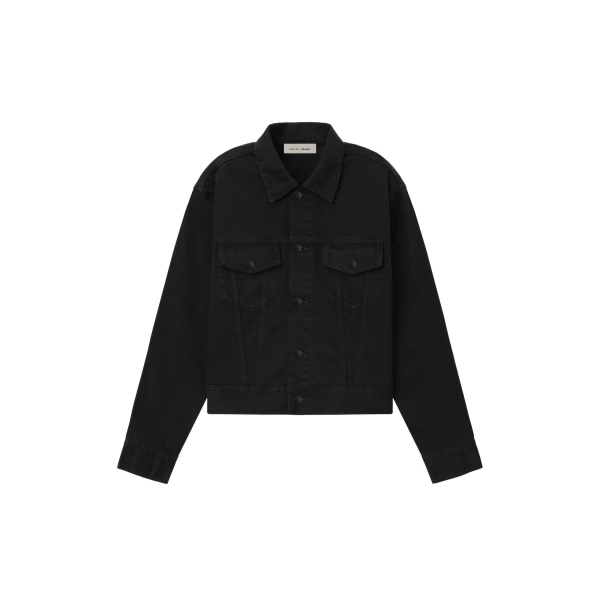 Fear of God Essentials Classic Denim Jacket in Overdyed Black | Coveti