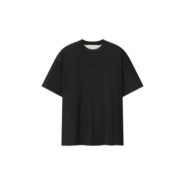 Fear of God Essentials Classic Double Layer Tee in Washed Vintage Black | Coveti