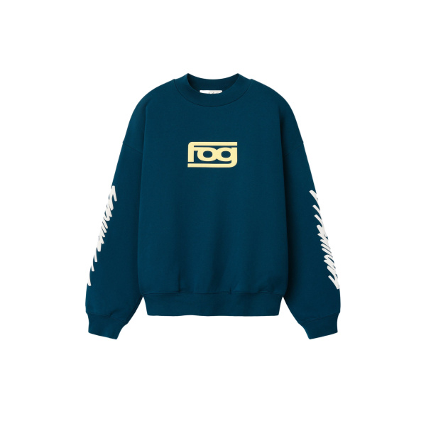 Fear of God Essentials Classic Half Raglan Hi-Crewneck in Night Sea | Coveti
