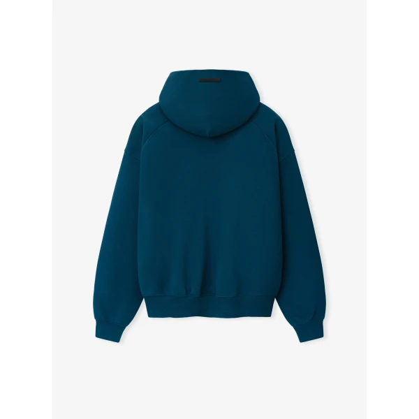 Fear of God Essentials Classic Half Raglan Hoodie in Night Sea | Sweatshirts | Coveti