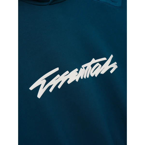 Fear of God Essentials Classic Half Raglan Hoodie in Night Sea | Sweatshirts | Coveti
