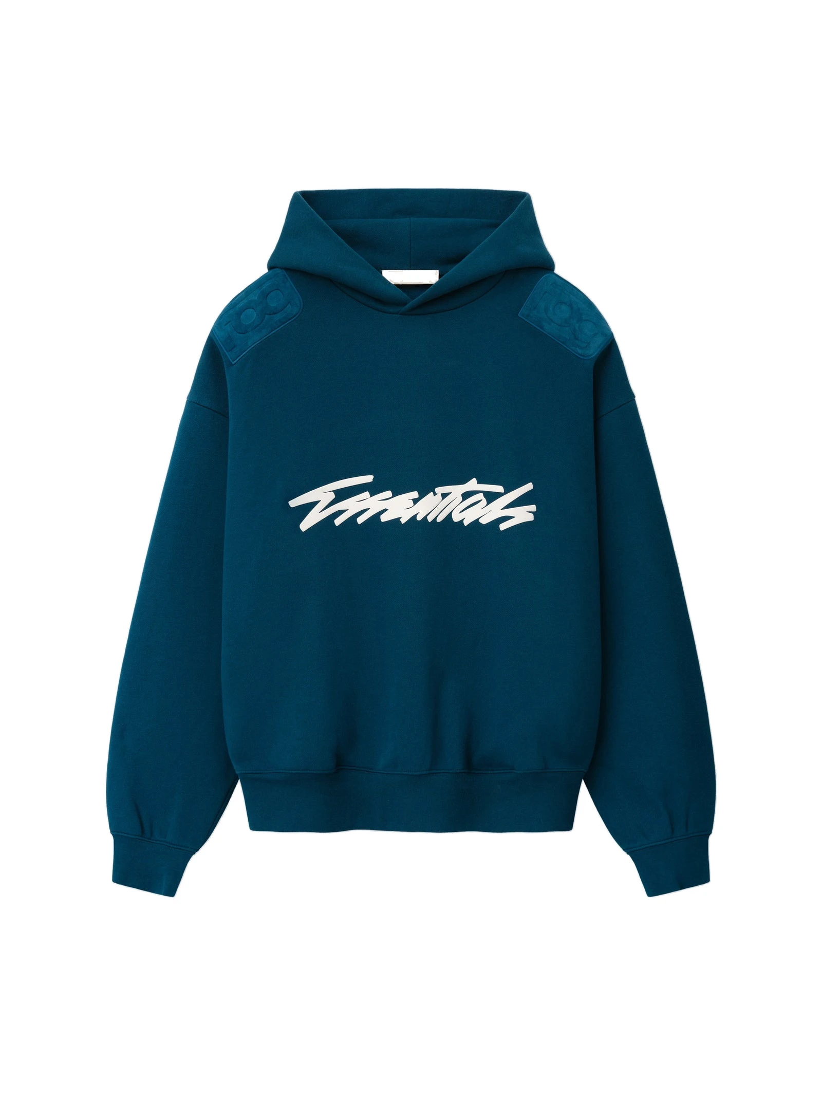 Fear of God Essentials Classic Half Raglan Hoodie in Night Sea Fear of God Essentials Classic Half Raglan Hoodie in Night Sea | Coveti