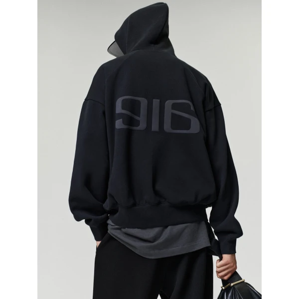 Fear of God Essentials Classic Half Raglan Hoodie in Vintage Black | Sweatshirts | Coveti