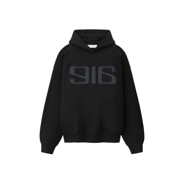 Fear of God Essentials Classic Half Raglan Hoodie in Vintage Black | Coveti