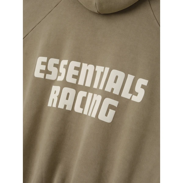 Fear of God Essentials Classic Half Raglan Hoodie in Washed Clay | Sweatshirts | Coveti