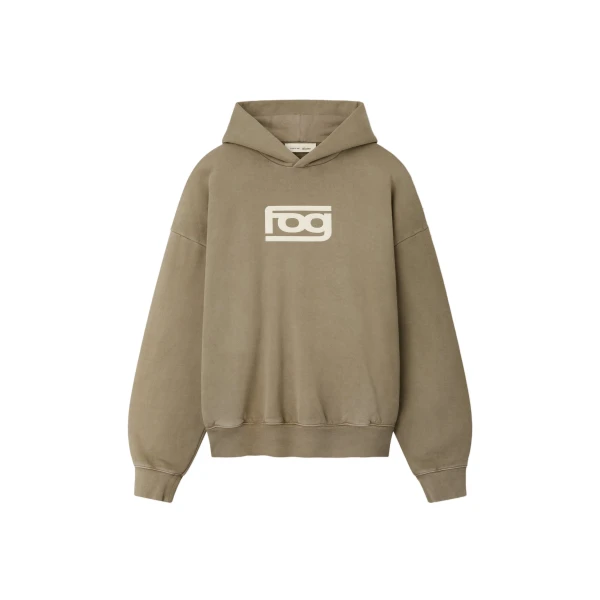 Fear of God Essentials Classic Half Raglan Hoodie in Washed Clay | Coveti