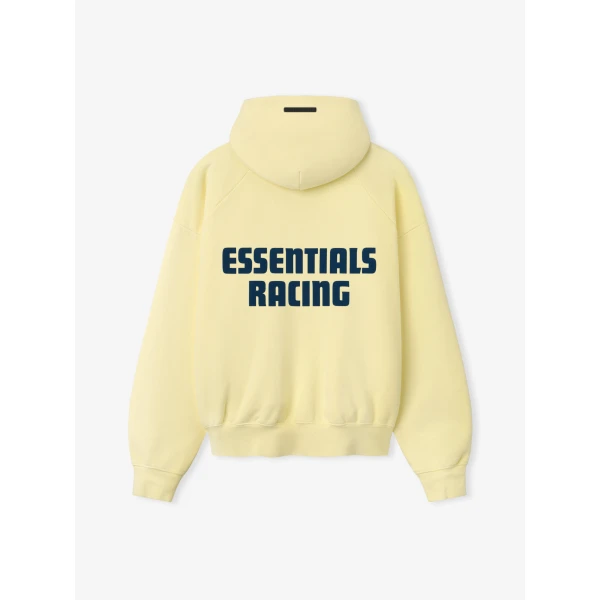 Fear of God Essentials Classic Half Raglan Hoodie in Washed Sulphur | Sweatshirts | Coveti