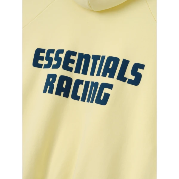 Fear of God Essentials Classic Half Raglan Hoodie in Washed Sulphur | Sweatshirts | Coveti