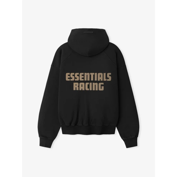 Fear of God Essentials Classic Half Raglan Hoodie in Washed Vintage Black | Sweatshirts | Coveti