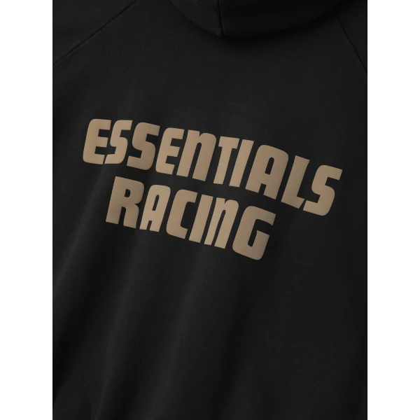 Fear of God Essentials Classic Half Raglan Hoodie in Washed Vintage Black | Sweatshirts | Coveti