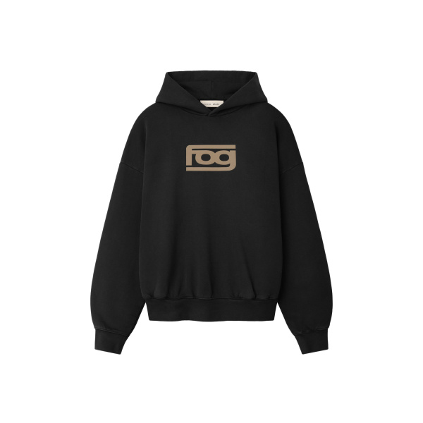 Fear of God Essentials Classic Half Raglan Hoodie in Washed Vintage Black | Coveti