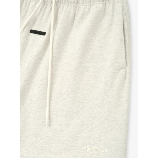 Fear of God Essentials Classic Heavy Jersey Short in Oatmeal Heather | Shorts | Coveti