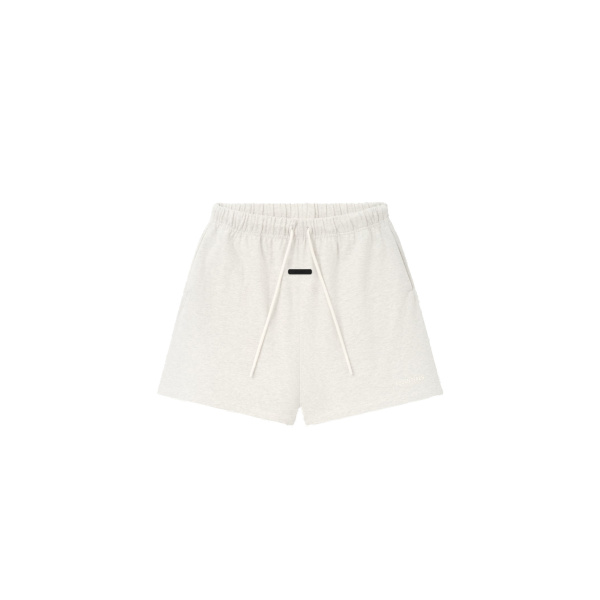 Fear of God Essentials Classic Heavy Jersey Short in Oatmeal Heather | Coveti