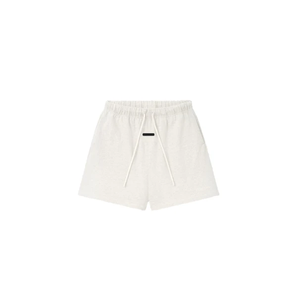 Fear of God Essentials Classic Heavy Jersey Short in Oatmeal Heather | Coveti