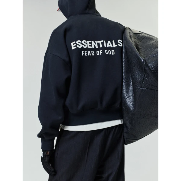 Fear of God Essentials Classic Hoodie in Vintage Black | Sweatshirts | Coveti