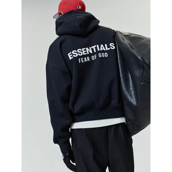 Fear of God Essentials Classic Hoodie in Vintage Black | Sweatshirts | Coveti