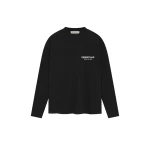 Fear of God Essentials Classic Long Sleeve Tee in Vintage Black and White | Coveti