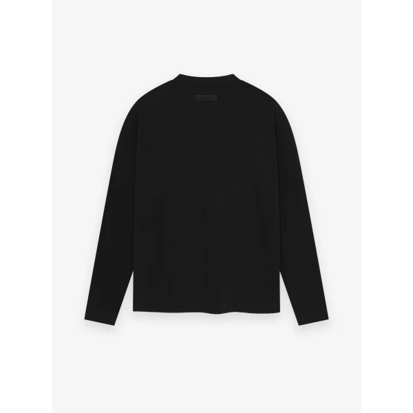 Fear of God Essentials Classic Long Sleeve Tee in Vintage Black and White | T-shirts & vests | Coveti