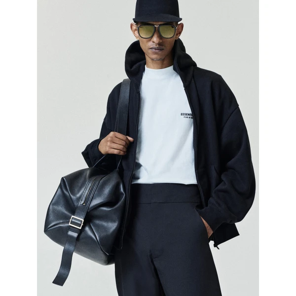 Fear of God Essentials Classic Zip-Up Hoodie in Black | Sweatshirts | Coveti