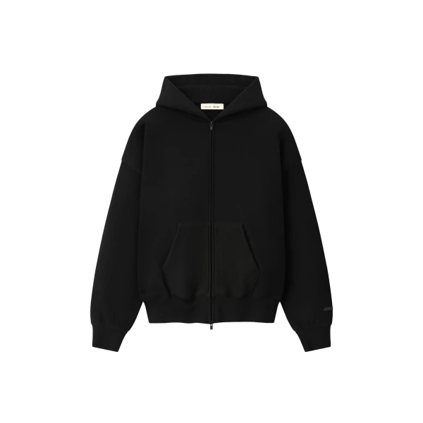 Essentials Classic Zip-Up Hoodie in Black