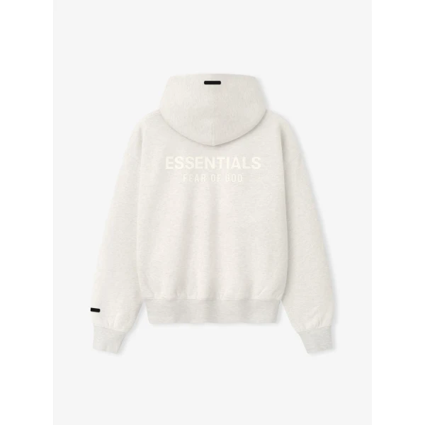 Fear of God Essentials Classic Zip-Up Hoodie in Oatmeal Heather | Sweatshirts | Coveti