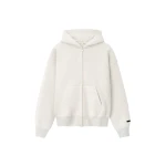 Fear of God Essentials Classic Zip-Up Hoodie in Oatmeal Heather | Coveti