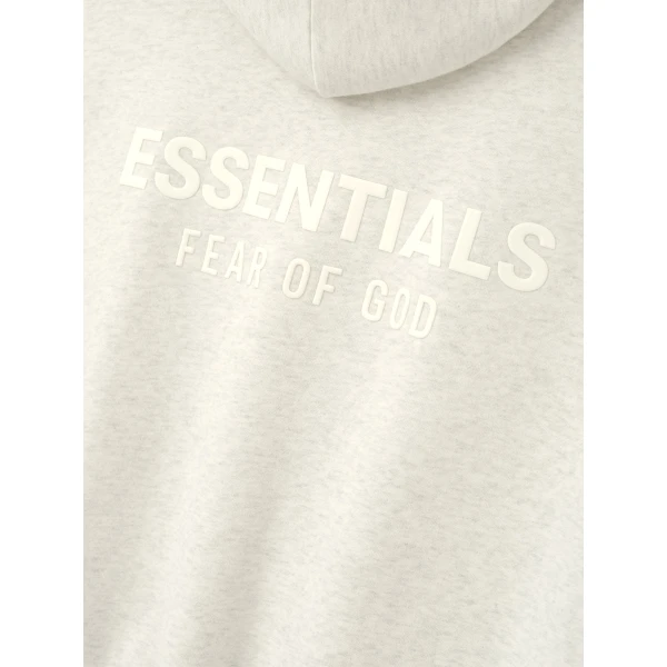 Fear of God Essentials Classic Zip-Up Hoodie in Oatmeal Heather | Sweatshirts | Coveti
