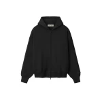 Fear of God Essentials Classic Zip-Up Hoodie in Vintage Black and White | Coveti