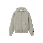 Fear of God Essentials Classic Zip-Up Hoodie in Warm Heather | Coveti