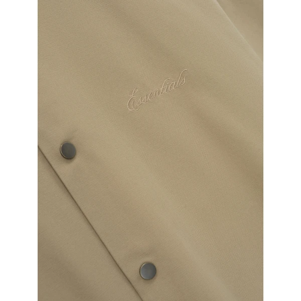 Fear of God Essentials Cotton Canvas Overshirt in Dune | Men Shirts | Coveti