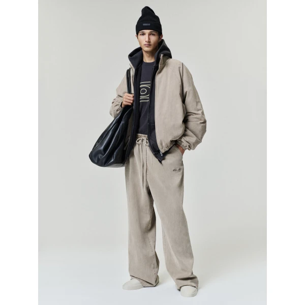 Fear of God Essentials Cotton Twill Lounge Drawstring Pant in Washed Clay | Pants | Coveti