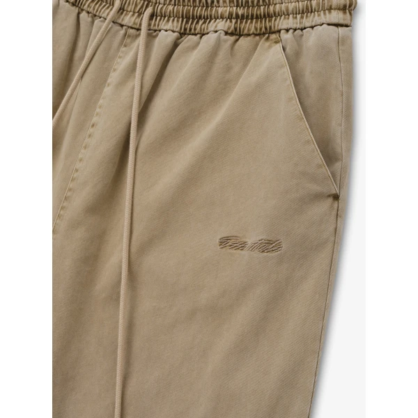 Fear of God Essentials Cotton Twill Lounge Drawstring Pant in Washed Clay | Pants | Coveti