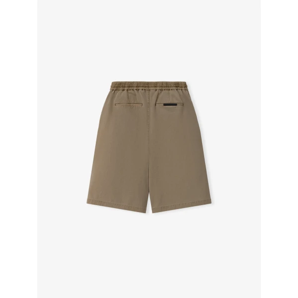 Fear of God Essentials Cotton Twill Lounge Drawstring Short in Washed Clay | Shorts | Coveti