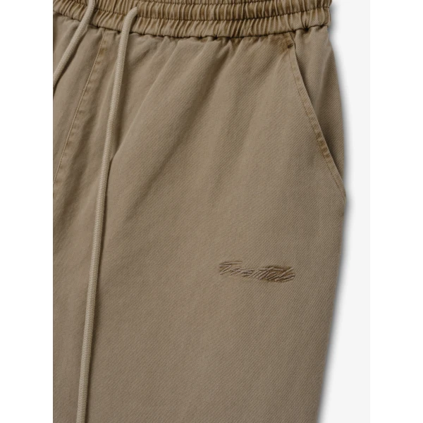 Fear of God Essentials Cotton Twill Lounge Drawstring Short in Washed Clay | Shorts | Coveti