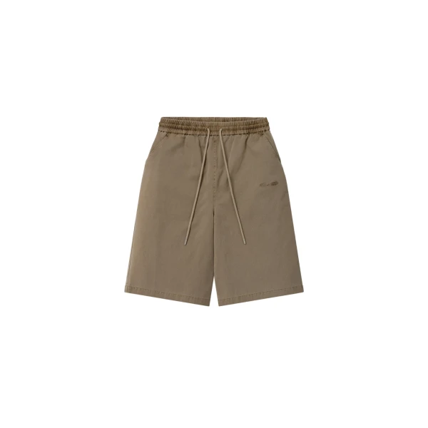 Essentials Cotton Twill Lounge Drawstring Short in Washed Clay