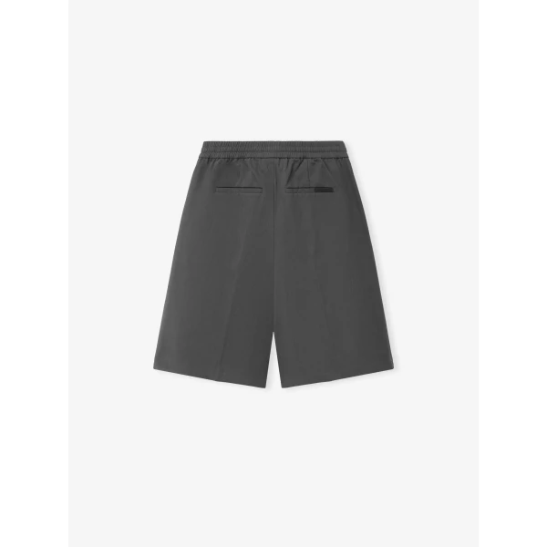 Fear of God Essentials Cotton Twill Relaxed Drawstring Short in Iron Grey | Shorts | Coveti