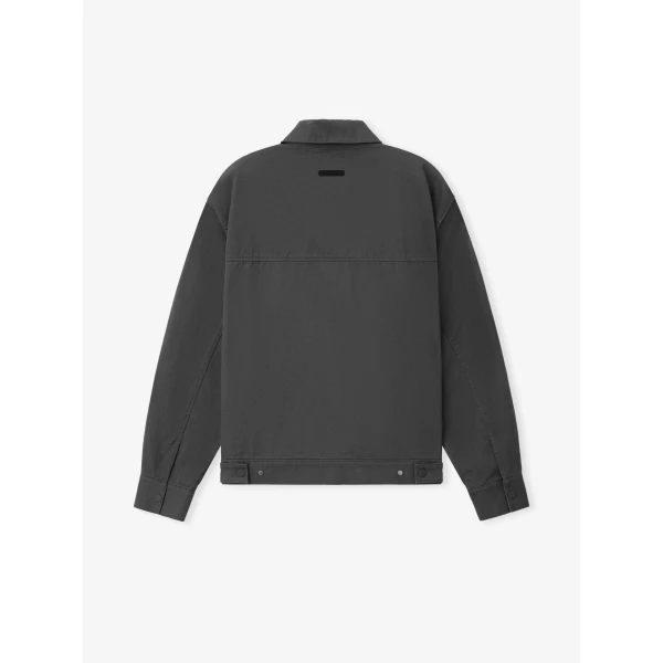 Fear of God Essentials Cotton Twill Work Jacket in Iron Grey | Men Jackets | Coveti