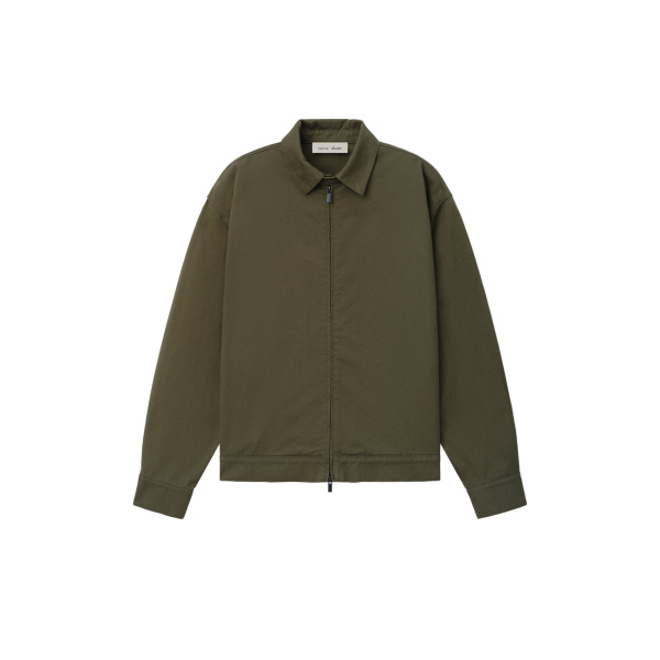 Fear of God Essentials Cotton Twill Work Jacket in Moss | Coveti