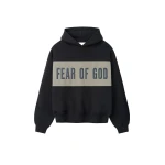 Fear of God Essentials Cropped Relaxed Panelled Hoodie in Iron Grey Heather and Seal Heather | Coveti