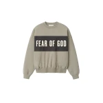 Fear of God Essentials Cropped Relaxed Panelled Sweatshirt in Seal Heather and Iron Grey | Coveti