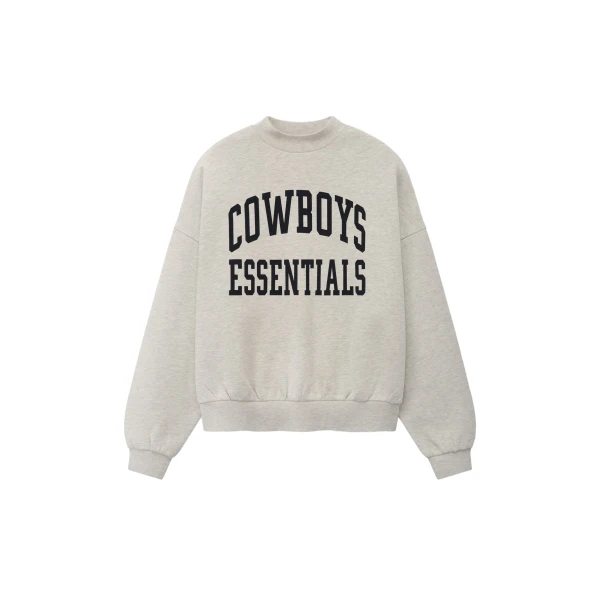 Fear of God Essentials Dallas Cowboys Training Camp Crewneck Boxy Fit in Light Heather | Coveti