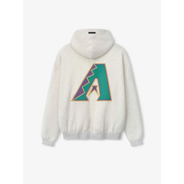 Fear of God Essentials Diamondbacks Sport Hoodie in Oatmeal Heather and Light Heather Rib | Sweatshirts | Coveti