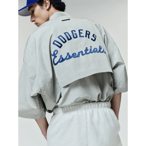 Fear of God Essentials Dodgers 3/4 Sleeve Pullover in Seal | Sweatshirts | Coveti