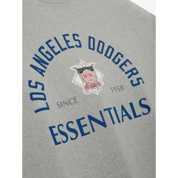 Fear of God Essentials Dodgers National League Merch Tee in Concrete Heather | T-shirts & vests | Coveti