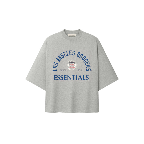Fear of God Essentials Dodgers National League Merch Tee in Concrete Heather | Coveti