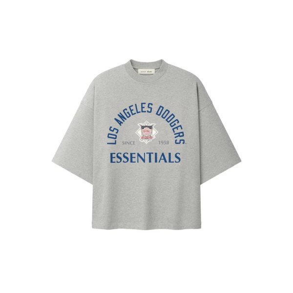 Fear of God Essentials Dodgers National League Merch Tee in Concrete Heather | Coveti