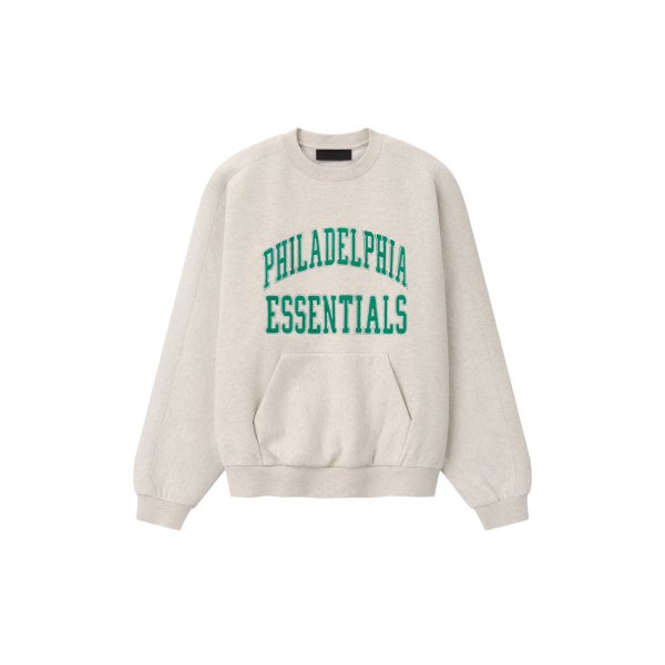 Fear of God Essentials Eagles 90s Relaxed Crewneck in Marble Heather | Coveti