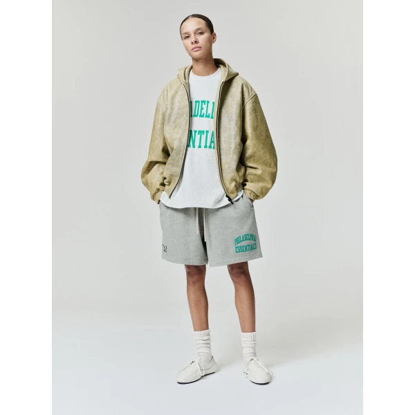Fear of God Essentials Eagles Classic Sweatshort in Seal Heather | Shorts | Coveti