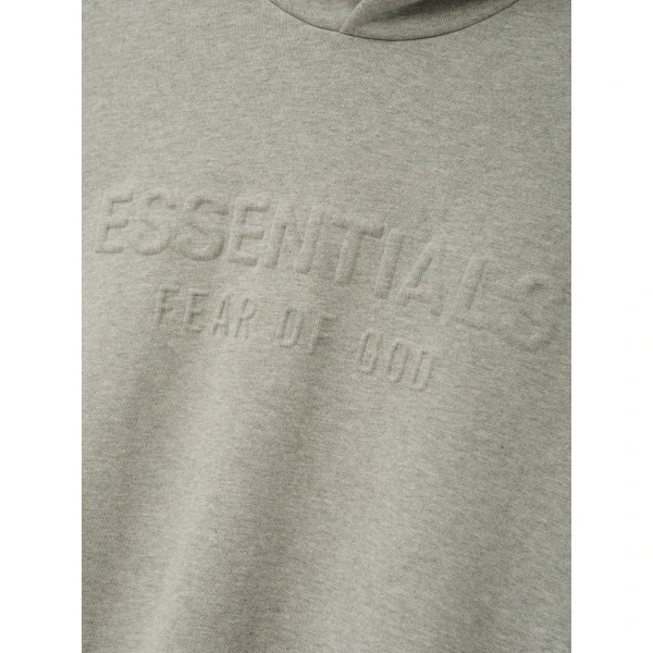 Fear of God Essentials Embossed 90s Relaxed Hoodie in Warm Heather | Sweatshirts | Coveti